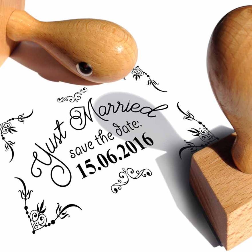 Tampon motif mariage 6 "Réservez la date"