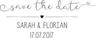 Holzstempel "Save the Date" - Zwei Designbeispiele zur Vorschau.