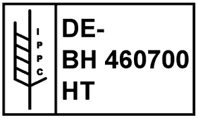 IPPC-Stempel in der Größe 100 x 60 mm.