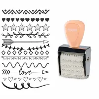 TRODAT Creative Mini + Set d'Encre - Bordures - Pastel Bleu