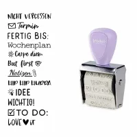 TRODAT Creative Mini + Set de Tampons - Bullet Journal - Pastel Violet