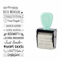 TRODAT Creative Mini + Set di Cuscinetti - Migliori Auguri - Verde Pastello