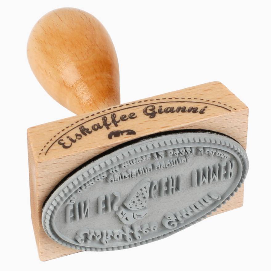 Timbro in legno 60x40 mm ovale