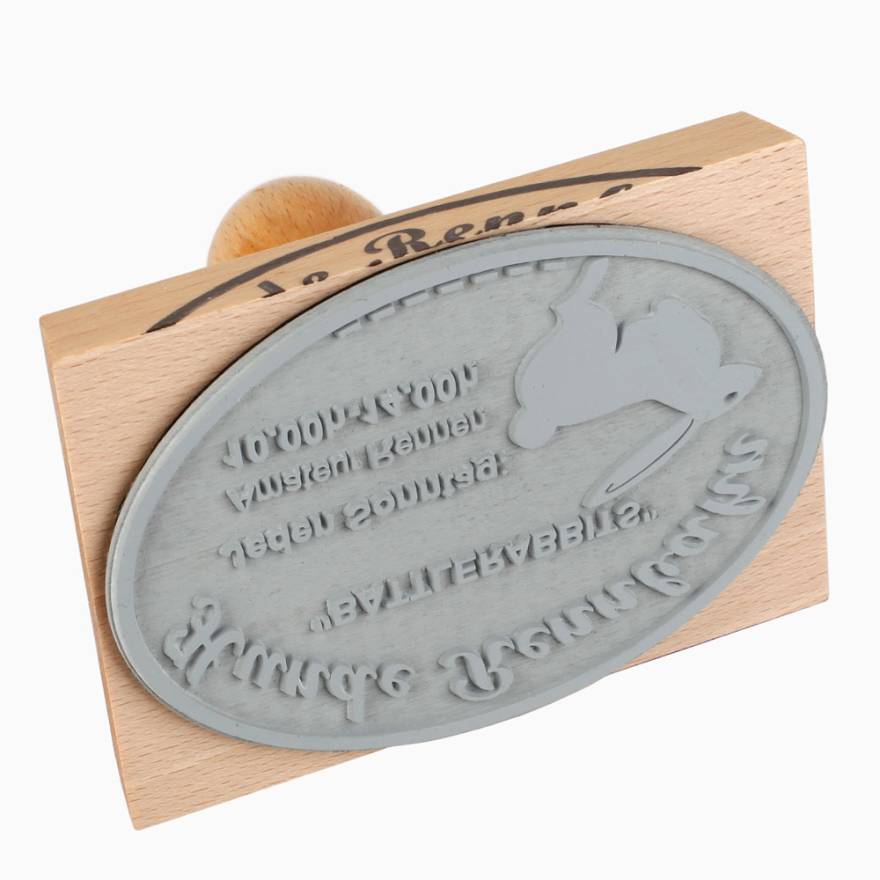 Tampon en bois 110x80 mm ovale