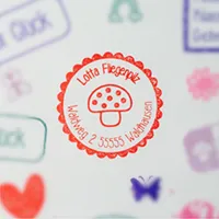 Timbro in legno con immagine di fungo cattivo Timbro in legno con immagine di fungo cattivo