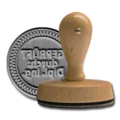 Timbro in legno rotondo d-70 mm