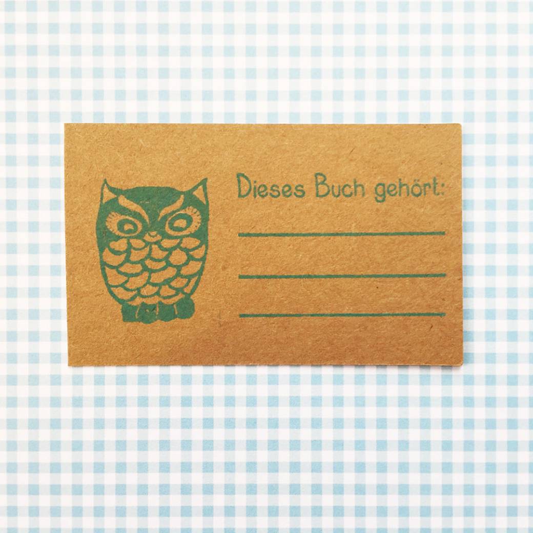 Tampon en bois, tampon de nom Hibou