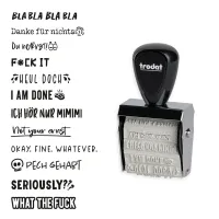 TRODAT Creative Mini + Set di Cuscini - Frasi Cattive - Pastello Viola