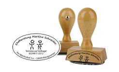 Timbro in legno ovale