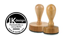 Timbro in legno rotondo